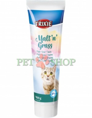 <p><strong>Trixie Malt and Grass -&nbsp;</strong><!--qkimaf ibm5Kd_17/HugV6--><!--cqw1tb ibm5Kd_17/HugV6-->витаминизированная паста для кошек, которая помогает выводить шерсть из желудка и улучшает пищеварение<!--TgQPHd|||[[]]-->. Содержит&nbsp;солод, траву&nbsp;и таурин.</p>