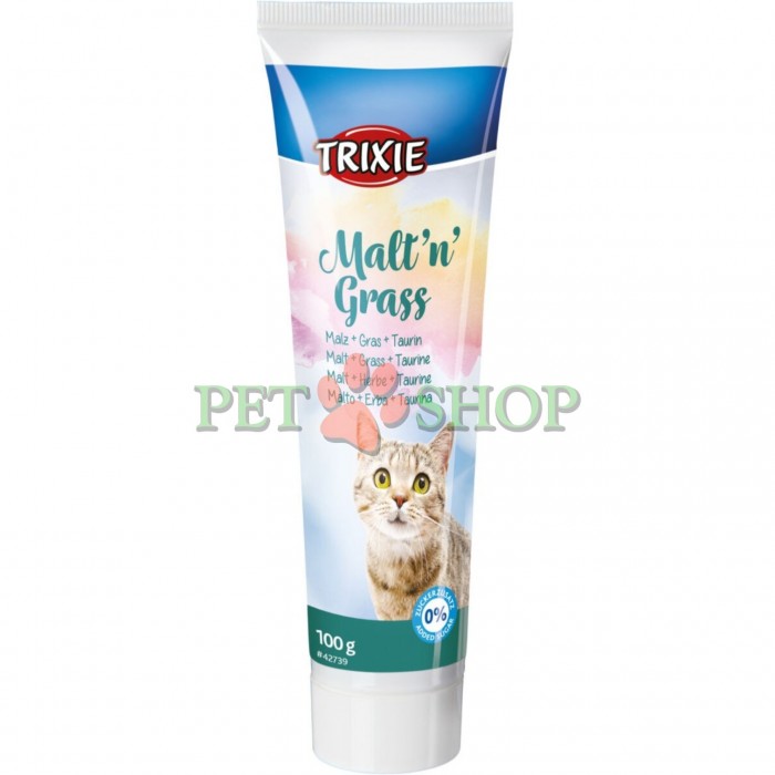 <p><strong>Trixie Malt and Grass -&nbsp;</strong><!--qkimaf ibm5Kd_17/HugV6--><!--cqw1tb ibm5Kd_17/HugV6-->витаминизированная паста для кошек, которая помогает выводить шерсть из желудка и улучшает пищеварение<!--TgQPHd|||[[]]-->. Содержит&nbsp;солод, траву&nbsp;и таурин.</p>