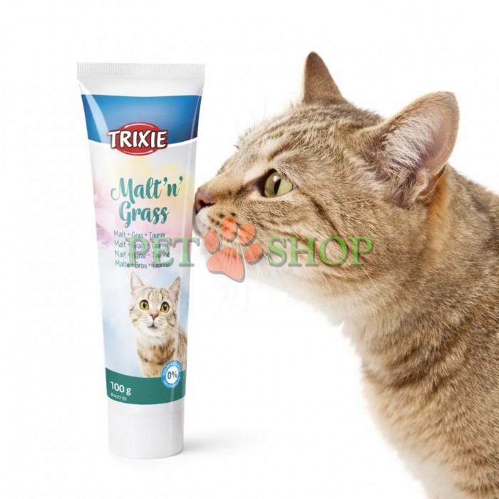 <p><strong>Trixie Malt and Grass -&nbsp;</strong><!--qkimaf ibm5Kd_17/HugV6--><!--cqw1tb ibm5Kd_17/HugV6-->витаминизированная паста для кошек, которая помогает выводить шерсть из желудка и улучшает пищеварение<!--TgQPHd|||[[]]-->. Содержит&nbsp;солод, траву&nbsp;и таурин.</p>