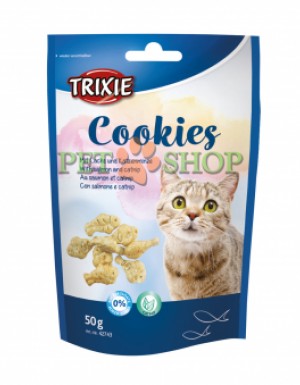 <p><strong>Печенье для кошек Trixie 42743 Cookies с лососем и кошачьей/мятой, 50 гр</strong></p>