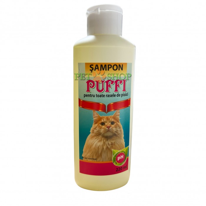 <p><strong>Șampon Puffi 250 ml pentru toate rasele de pisici.</strong></p>