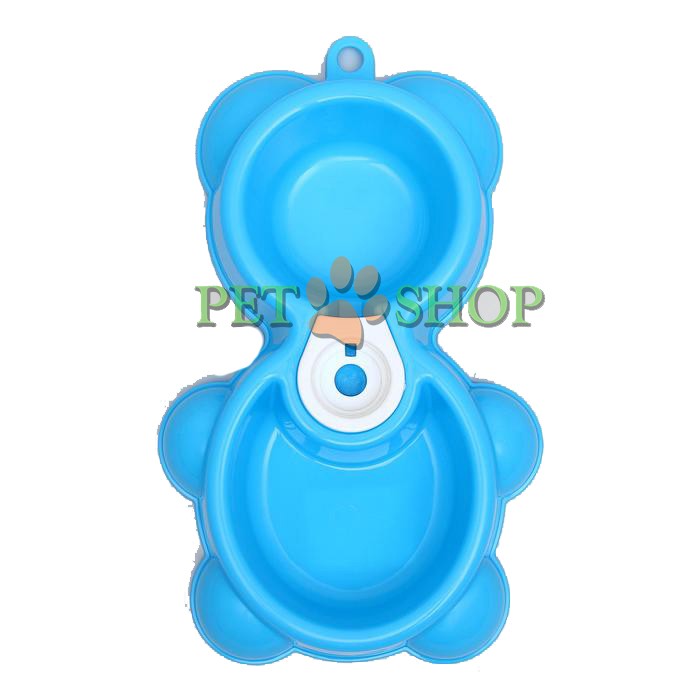 <p><strong>Миска двойная "Мишка" под бутылку, 24,5 х 19 х 4 см, микс цветов</strong></p>