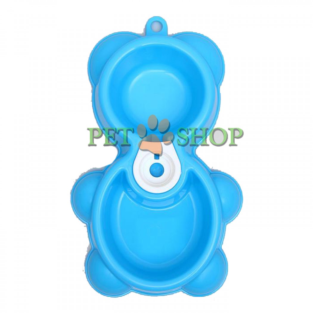 <p><strong>Миска двойная "Мишка" под бутылку, 24,5 х 19 х 4 см, микс цветов</strong></p>