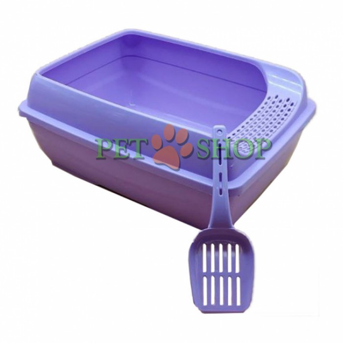 <p><strong>Туалет для кошек c высоким&nbsp;бортиком и с лопаткой 50*37*13,5 см&nbsp;, Турция</strong></p>

<p><strong>Цвета: темная вишня, сиреневый, мянтоловый и бирюзовый.</strong></p>