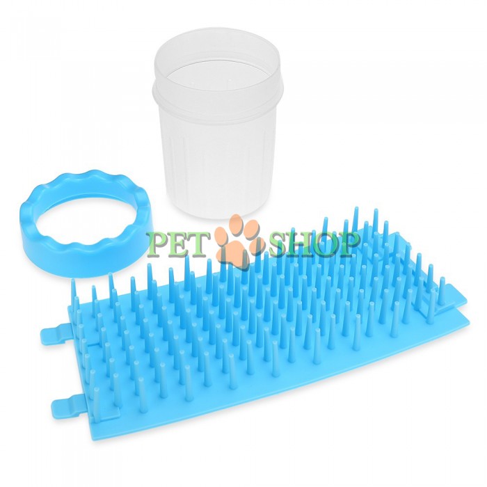 <p><strong>Лапомойка для мытья лап собак и кошек, стакан для чистки лапок, голубая</strong></p>
