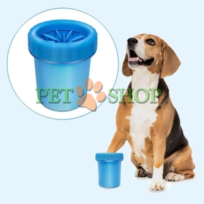 <p><strong>Лапомойка для мытья лап собак и кошек, стакан для чистки лапок, голубая</strong></p>