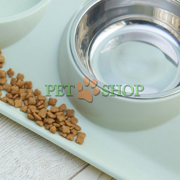 <p><strong>Миска металлическая двойная на пластиковой подставке, волна&nbsp;38*23*8&nbsp;см</strong></p>