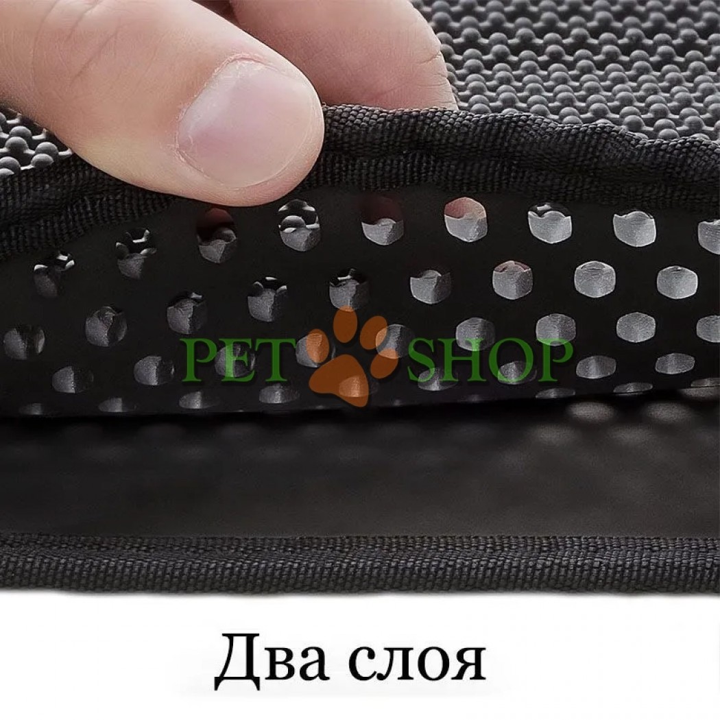 <p><strong>* Легко очистить. Внутри коврика собравшийся наполнитель можно легко высыпать обратно в лоток и помыть коврик. * Водонепроницаемый. * Быстро сохнет. * Уменьшает запахи. * Размеры 55.5&nbsp;х 74.5&nbsp;см.&nbsp;Цвет: Черный.</strong></p>