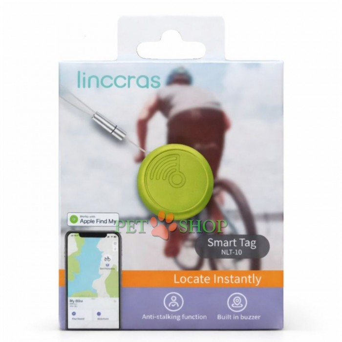 <p><strong>Linccras Smart Tag NLT-10&nbsp;Bluetooth трекер, круглый&nbsp;</strong>-&nbsp;компактный и лёгкий трекер‑локатор для домашних животных. Идеальный аксессуар для собак и кошек, который помогает вам быстро находить питомца, если он убегает или теряется. Трекер имеет круглую форму диаметром 3 см, что делает его удобным для крепления к ошейнику или подвеске.&nbsp;Совместим с сетью <strong>Apple Find My.</strong></p>