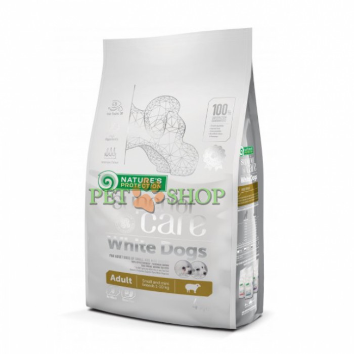 <p><strong>Nature's Protection Superior Care White Dogs cu miel caini adulti talie mica si mini 4&nbsp;kg</strong></p>