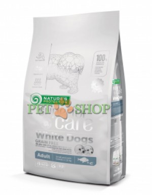 <p><strong>Nature’s Protection superior care white dogs grain free cu peste alb pentru caini de talie mica 4 kg</strong></p>