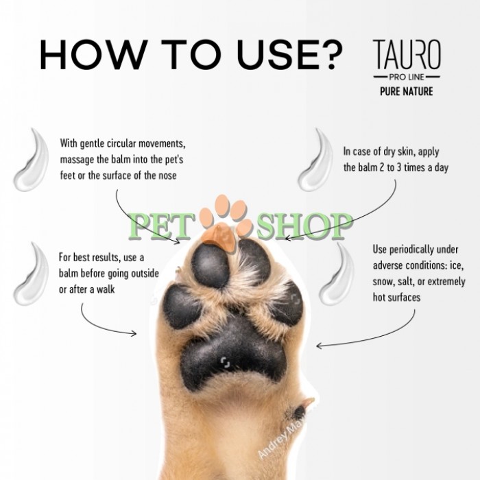 <p><strong>Бальзам &bdquo;Tauro Pro Line Pure Protecting Paw&ldquo; обеспечивает эффективную защиту подушечек лап питомца круглый год &ndash; защищает от вредных факторов окружающей среды (раскаленный асфальт, песок, соли), увлажняет кожу и укрепляет ее защитный барьер.</strong></p>