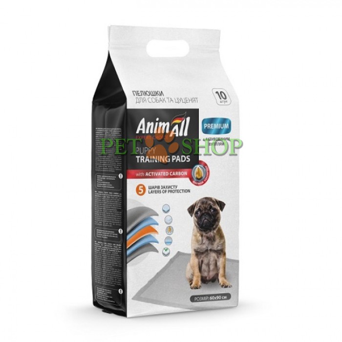 <p><strong>Гигиенические пеленки с пятью слоями защиты и активированным углем для щенков и взрослых собак. Длина 60 см, ширина 90 см.</strong></p>