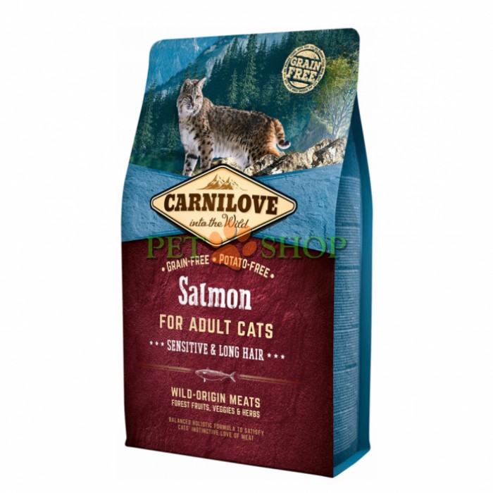 <p><strong>Формула без злаков и картофеля для взрослых кошек с чувствительным пищеварением и длинношерстных кошек.</strong></p>