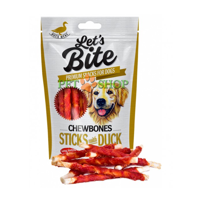 <p><strong>100 % вкусно. Лакомство для собак &laquo;Brit Let&rsquo;s Bite Жевательные палочки с уткой&raquo; 80&nbsp;гр.&nbsp;</strong></p>