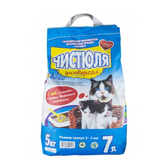 <p><strong>Наполнитель для кошачьего туалета Чистюля Универсал 2-3 мм 5 кг</strong></p>