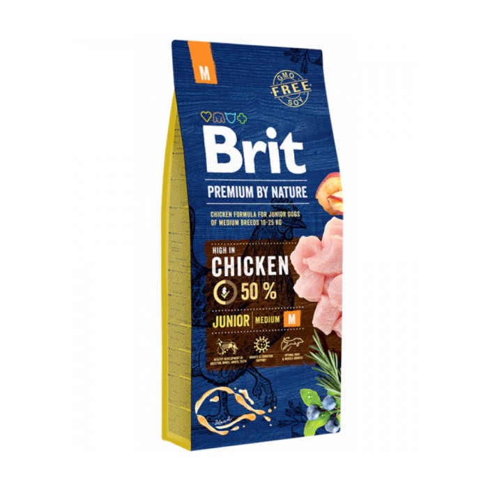 <p><strong>Hrană uscată Brit Premium by Nature Junior M pentru cățeluși și câini tineri (1-12 luni) rase mijlocii (10–25 kg) 15 kg</strong></p>