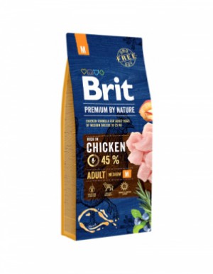<p><strong>Полнорационный сухой корм Brit Premium by Nature Adult M с курицей для взрослых собак средних пород (10–25 кг) 1 кг НА РАЗВЕС</strong></p>