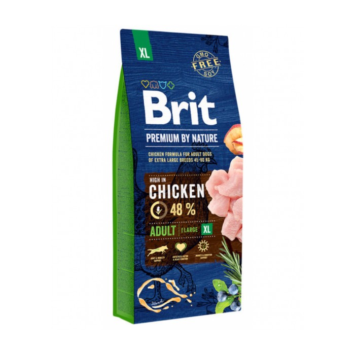 <p><strong>Полнорационный сухой корм Brit Premium by Nature Adult XL с курицей для взрослых собак гигантских пород (45&ndash;90 кг) 15 КГ</strong></p>