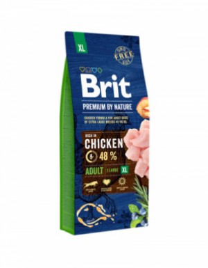 <p><strong>Полнорационный сухой корм Brit Premium by Nature Adult XL с курицей для взрослых собак гигантских пород (45–90 кг) 15 КГ</strong></p>
