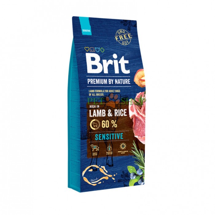 <p><strong>Полнорационный гипоаллергенный сухой корм Brit Premium by Nature Sensitive с Ягнёнком и рисом&nbsp;для взрослых собак с чувствительным пищеварением, склонных к пищевой аллергии и собак с проблемами кожи</strong></p>