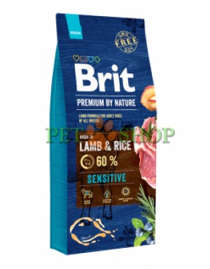 <p><strong>Полнорационный гипоаллергенный сухой корм Brit Premium by Nature Sensitive с Ягнёнком и рисом для взрослых собак с чувствительным пищеварением, склонных к пищевой аллергии и собак с проблемами кожи</strong></p>