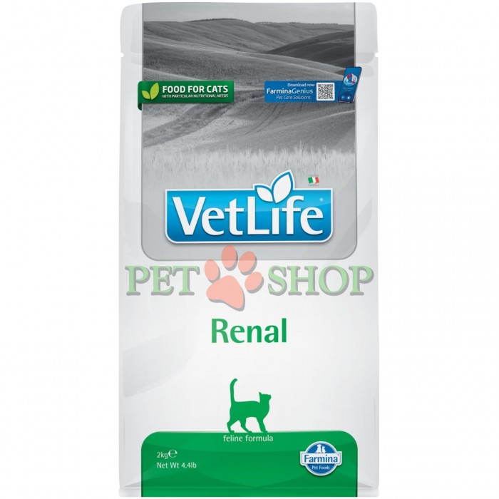 <p><strong>Farmina Vet Life Cat Renal -&nbsp;</strong>полнорационный диетический корм для кошек для поддержки функции почек при хронической болезни почек или при временных нарушениях почечной функции.</p>
