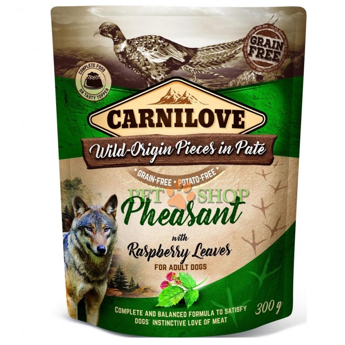 <p><strong>Carnilove&nbsp;Pheasant with Raspberryleaf&nbsp;300 грамм&nbsp;Кусочки мяса фазана&nbsp;с листьями малины</strong></p>