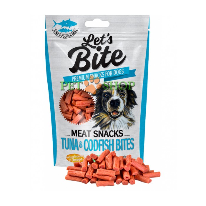 <p><strong>100 % вкусно. Лакомство для собак &laquo;Brit Let&rsquo;s Bite Тунец и треска&raquo; 80 гр.&nbsp;Мясные закуски являются ключом к послушанию и являются отличным дополнением к любой тренировке.&nbsp;</strong></p>