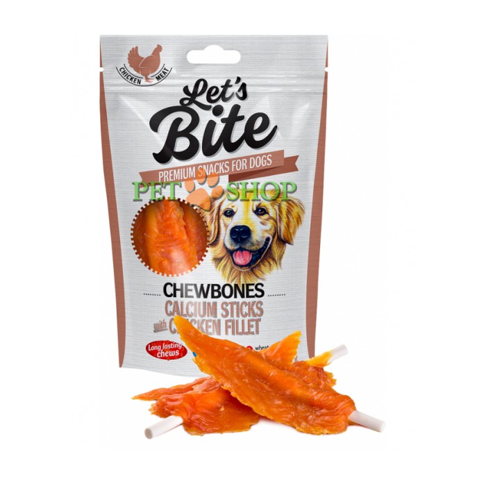 <p><strong>100 % вкусно. Лакомство для собак &laquo;Brit Let&rsquo;s Bite Кальциевые палочки с куриным филе</strong><strong>&raquo; 80 гр.&nbsp;Мясные закуски являются ключом к послушанию и являются отличным дополнением к любой тренировке.</strong></p>