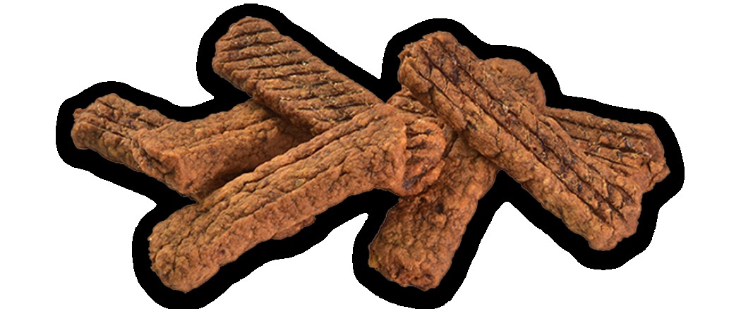 <p><strong>Дополнительный корм для собак. Вкусное мясное лакомство для собак с курицей, уткой и яичной скорлупой.</strong></p>