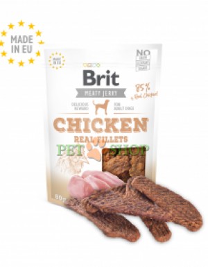 <p><strong>Brit Jerky Snack-Chicken Fillets. Hrană suplimentară pentru câini adulți.</strong></p>