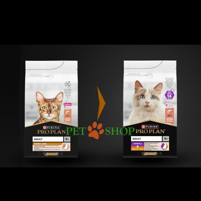 <p><strong>Hrană uscată Pro Plan Hairball, Healthy Skin &ndash;</strong> ajută la reducerea năp&acirc;rlirii excesive și la diminuarea formării ghemotoacelor de păr &icirc;n tractul digestiv, contribuind totodată la menținerea sănătății pielii și blănii. Pentru pisici adulte, cu aromă de somon.</p>