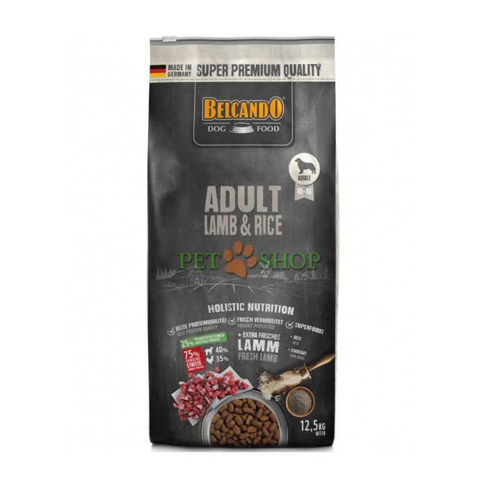 <p><strong>Belcando Adult Lamb, Rice 12,5 кг - сухой гипоаллергенный&nbsp;корм супер-премиум класса для взрослых собак.</strong></p>