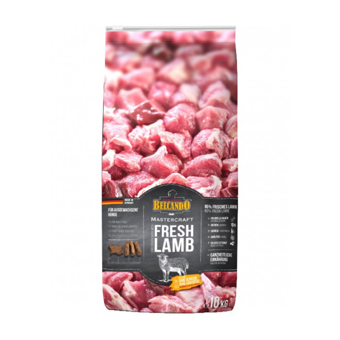 <p><strong>Сбалансированный беззерновой сухой корм для взрослых собак,&nbsp;80% свежего ягненка.</strong></p>