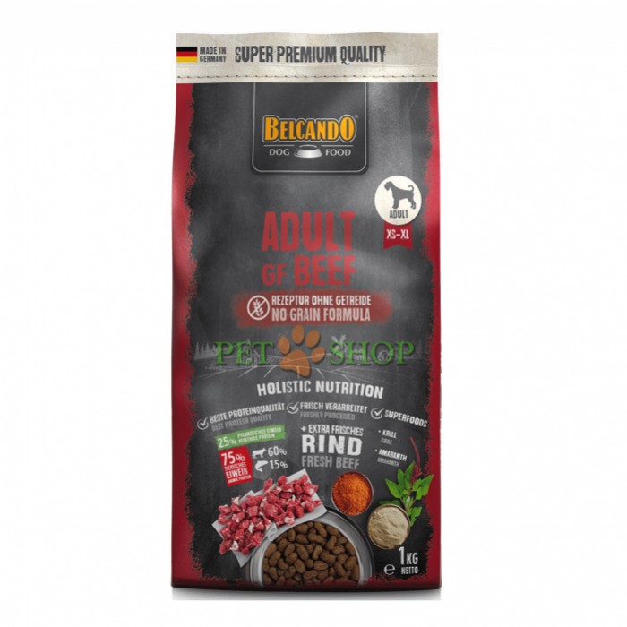 <p><strong>Сухой корм Belcando Adult GF Beef сухой беззерновой суперпермиум корм с говядиной для взрослых собак с нормальным уровнем активности, 1 кг на развес</strong></p>