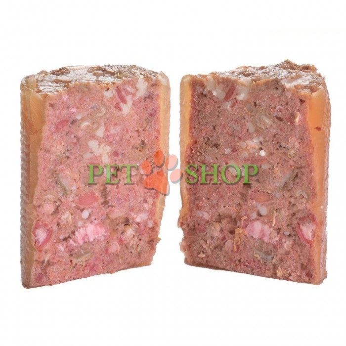 <p><strong>Мясо ягненка и цыпленка 70% + чистый мясной паштет. Комплексный корм для собак.</strong></p>