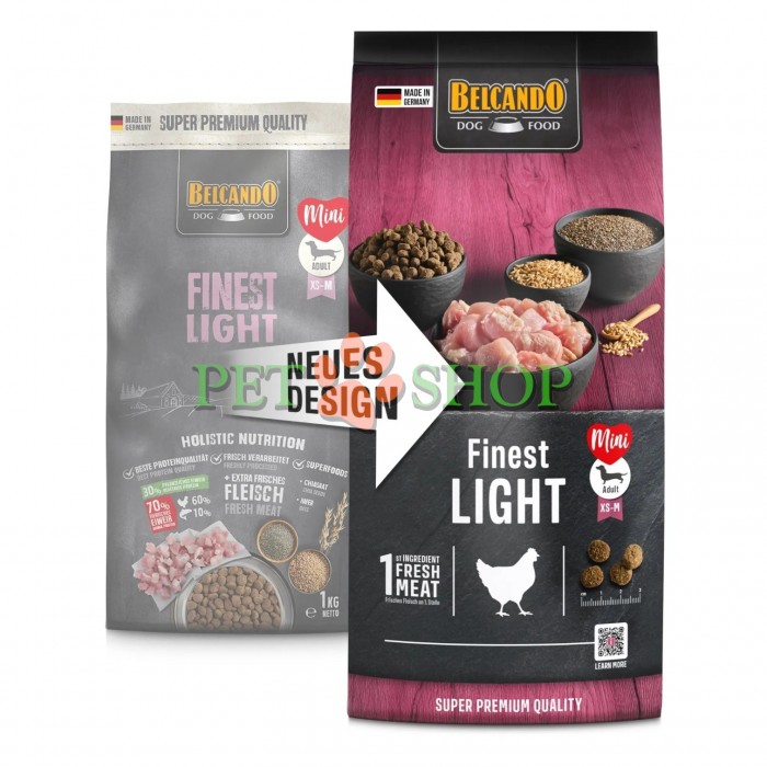 <p><strong>Belcando Finest Light este o hrană uscată SuperPremium pentru caini adulti supraponderali sau batrani, rase mici sau medii.</strong></p>