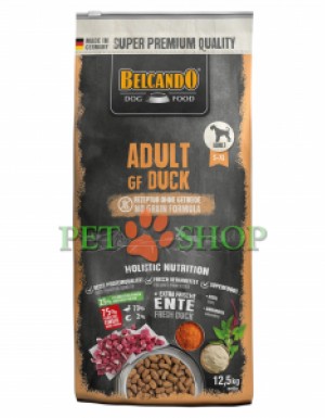 <p>Belcando Grain Free Duck - для собак с нормальным уровнем активности и чувствительностью к злакам. Корм с добавлением свежего мяса утки. Беззерновая формула.</p>