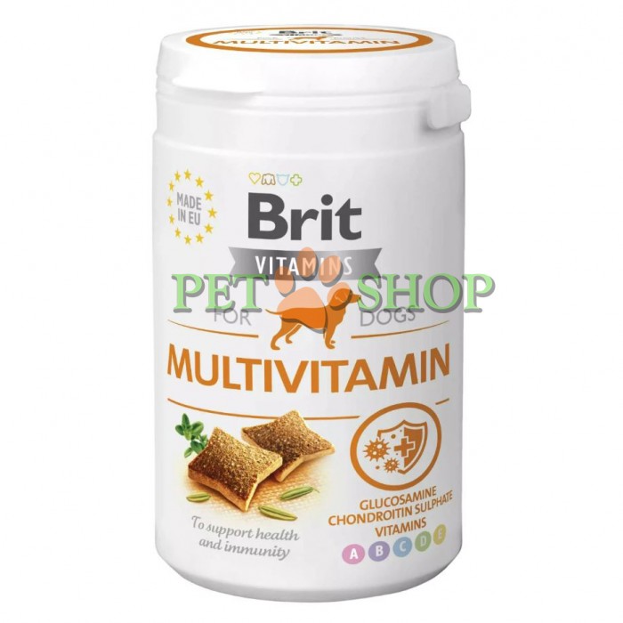 <p><strong>Функциональный прикорм для всех взрослых собак Brit Multivitamin в виде лакомства.&nbsp;Эти полумягкие витамины рекомендуются для взрослых собак с пониженным иммунитетом и для ежедневного поддержания хорошего самочувствия.</strong></p>