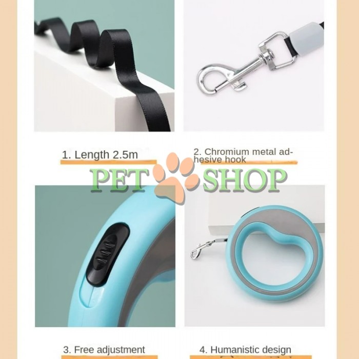 <p><strong>Уникальный дизайн. Поводок-рулетка для кошек и собак. Длина:&nbsp;2,5 метра.&nbsp;</strong></p>