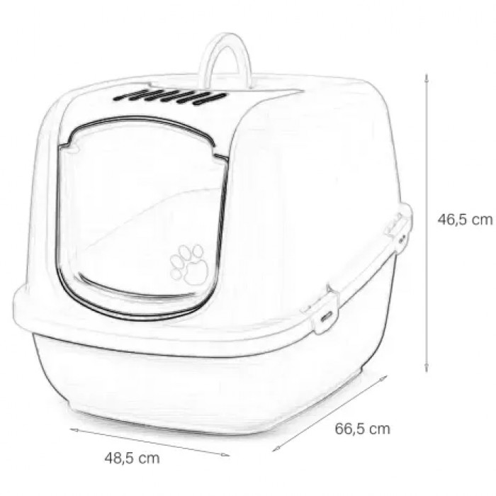 <p>Очень большой закрытый кошачий туалет с современным и практичным дизайном, который легко чистить благодаря дверце с подъемной крышкой.&nbsp;Особенно подходит для использования крупными породами кошек или несколькими кошками. Размеры:&nbsp;&nbsp;66,5 см x&nbsp;&nbsp;48,5 см x&nbsp;&nbsp;46,5 см</p>