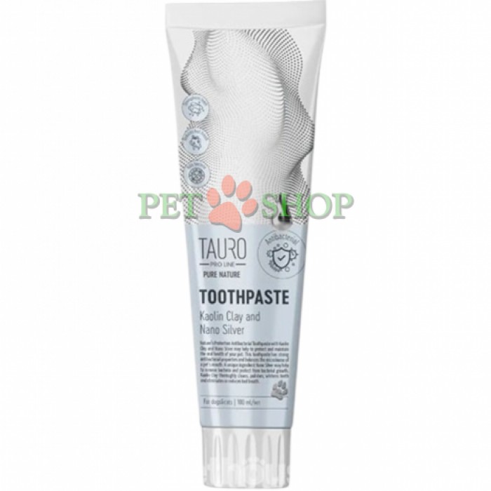 <p>Tauro Pro Line Pure Nature -&nbsp;pasta de dinți antibacteriană cu argilă albă (caolin) și nanoparticule de argint protejează și menține echilibrul sănătății cavității bucale a animalului dumneavoastră de companie.</p>