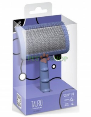 <p><strong>Tauro Pro Line</strong> - профессиональная пластиковая щетка изогнутой формы с антистатическим покрытием и мягкими зубцами из нержавеющей стали для ухода за всеми типами шерсти у кошек и собак. Инструмент тщательно расчесывает шерсть, распутывает колтуны и удаляет отмершие волоски.</p>