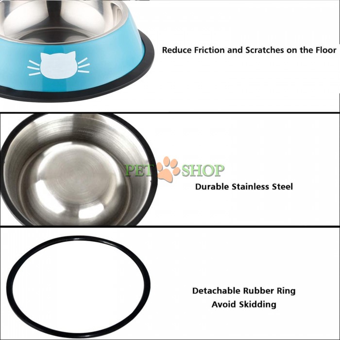 <p><strong>Bol metalic pentru pisici, Culori diferite: 15.5*11.5*3.8 cm.</strong></p>