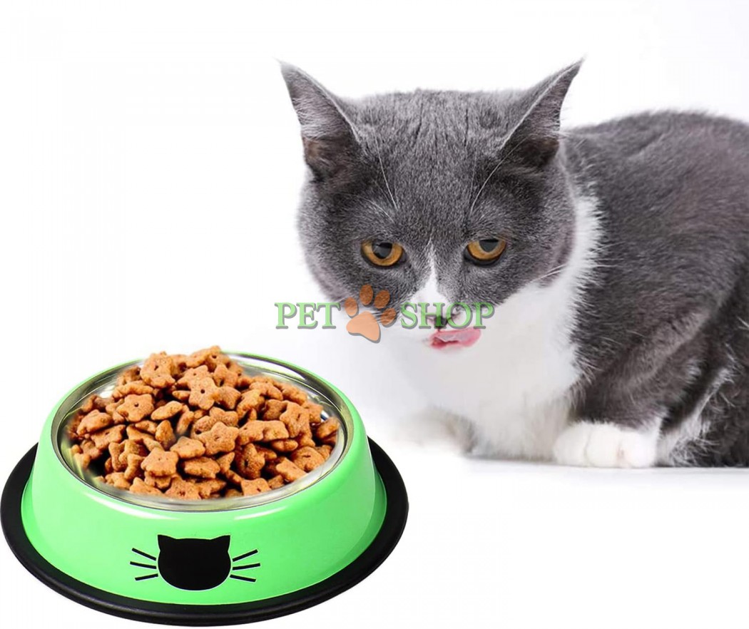 <p><strong>Bol metalic pentru pisici, Culori diferite: 15.5*11.5*3.8 cm.</strong></p>