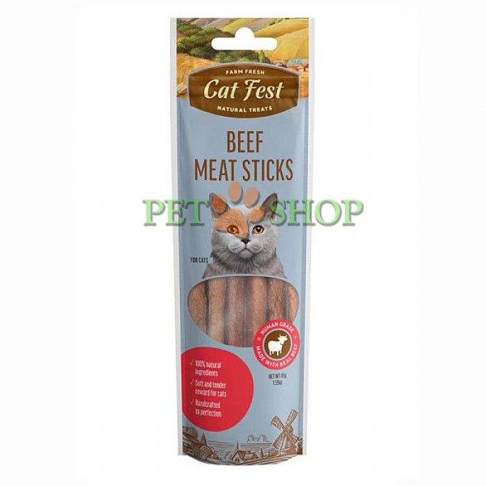 <p><strong>CatFest мясные колбаски из говядины для кошек, 45 gr</strong></p>