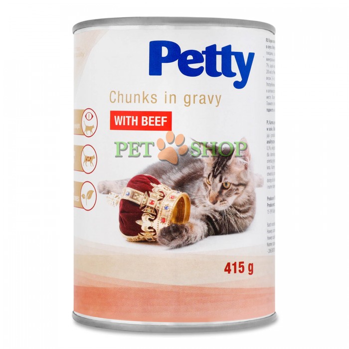 <p><strong>Корм для котов Petty кусочки с говядиной</strong></p>