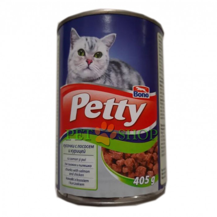 <p><strong>Petty кусочки курица и лосось&nbsp;- полнорационный корм для взрослых кошек</strong></p>