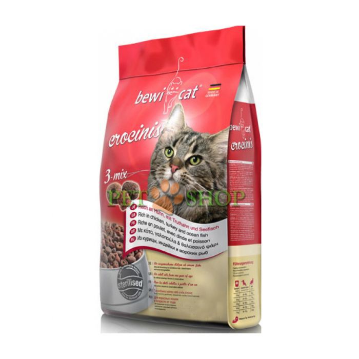 <p><strong>Bewi Cat&nbsp;Crocinis&nbsp;3-Мix Корм сухой для привередливых кошек из птицы индейки и рыбы 5 кг.</strong></p>